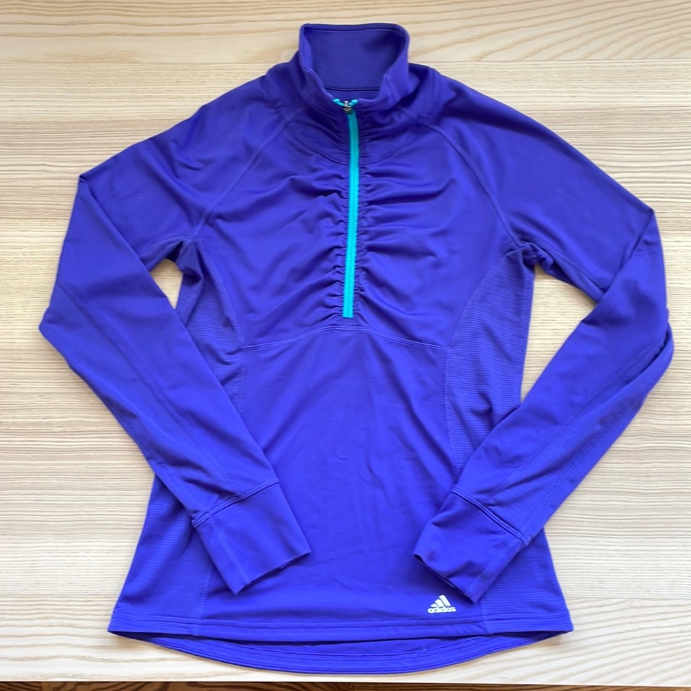 Adidas Climalite Ultimate Half Zip Ruched Top